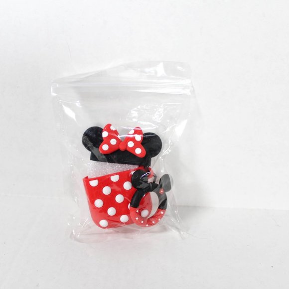 NWT Minnie Mouse Apple Airpod 1 / 2 Silicone Holder Red White Black - Picture 2 of 4